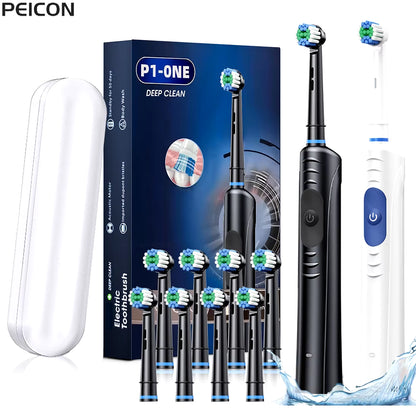 Electric Toothbrush Rotary Rechargeable with 8 Heads