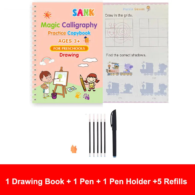 4Pcs Magic Practice Reusable Writing Book