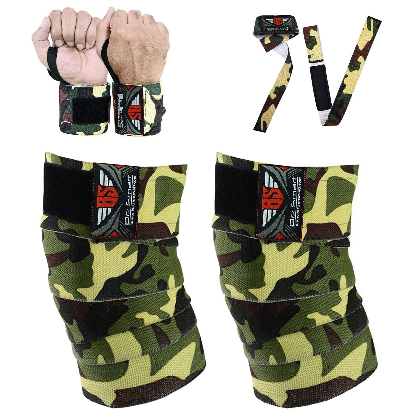 Knee Wraps and Weight Lifting Wrist Straps 