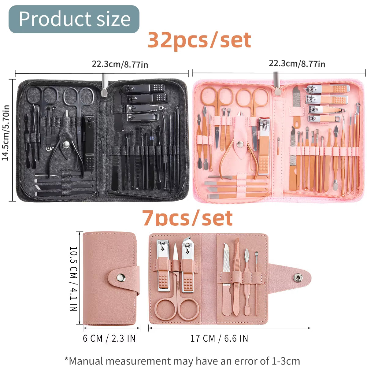 Nail Clippers Set 7/32Pcs Professional Grooming Tools