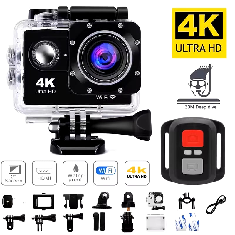 4K Action Camera 1080P/30FPS Wifi 2.0" 170D Waterproof