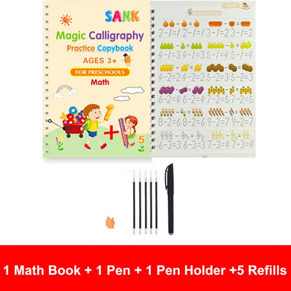 4Pcs Magic Practice Reusable Writing Book