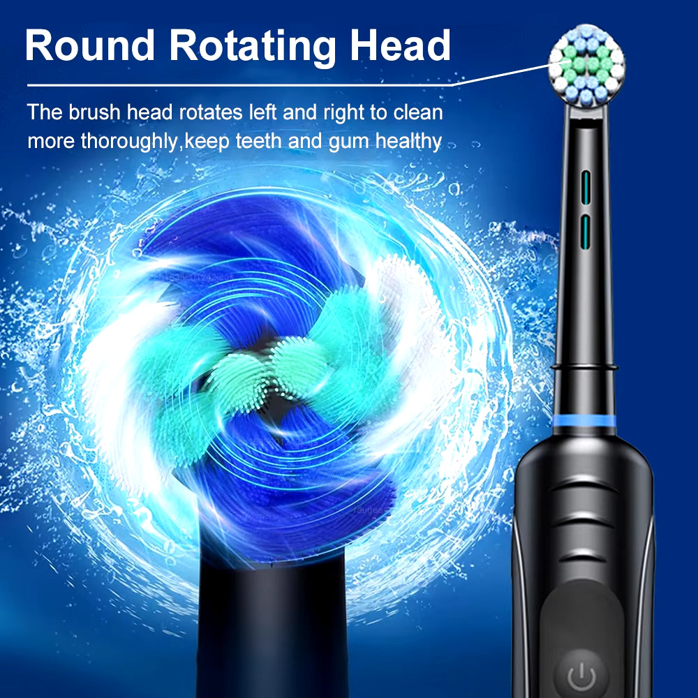 Electric Toothbrush Rotary Rechargeable with 8 Heads