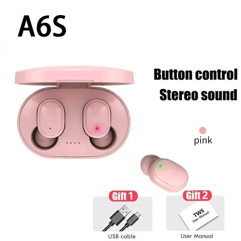 TWS A6S Wireless Bluetooth Headset Earbuds Noice Cancelling 