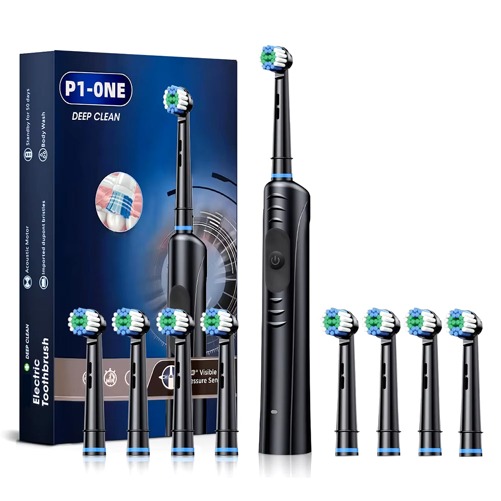 Electric Toothbrush Rotary Rechargeable with 8 Heads