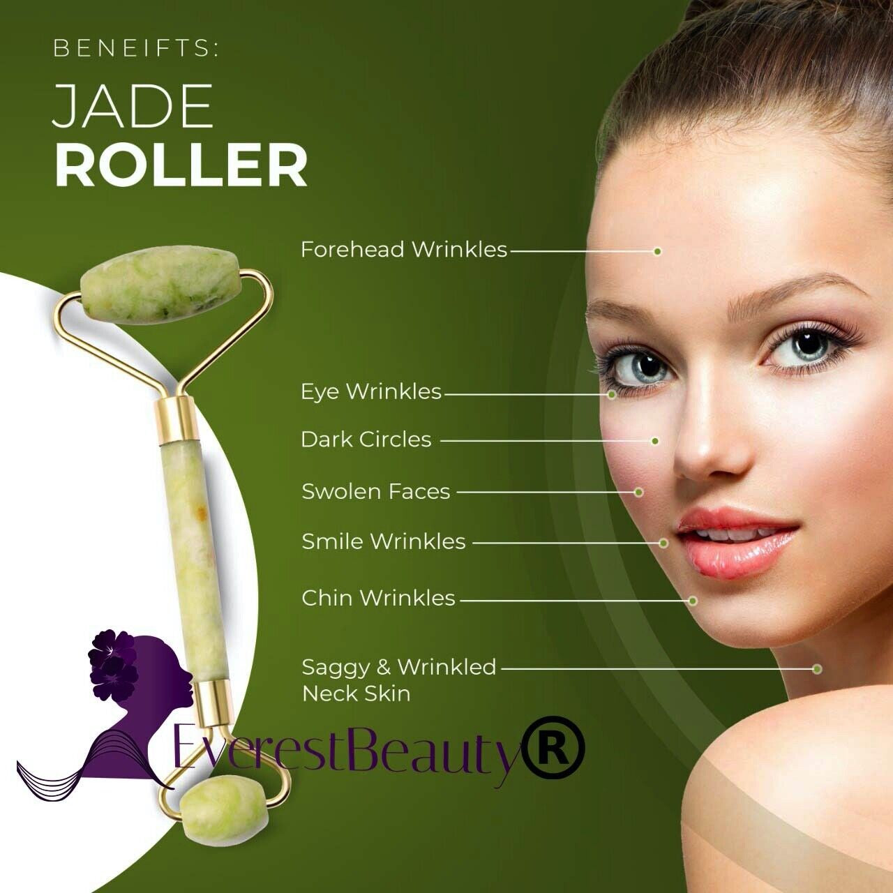 Jade Face Massage Roller Beauty Tool