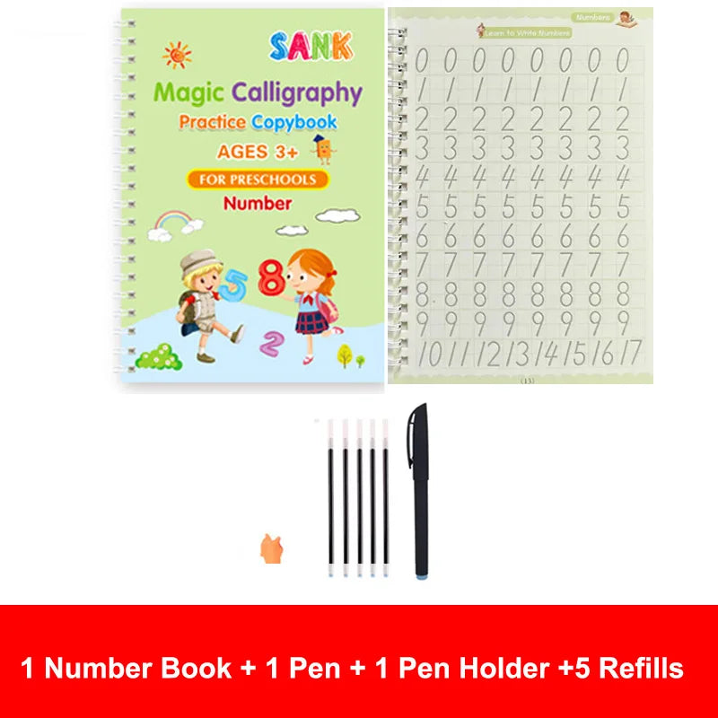 4Pcs Magic Practice Reusable Writing Book