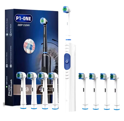 Electric Toothbrush Rotary Rechargeable with 8 Heads