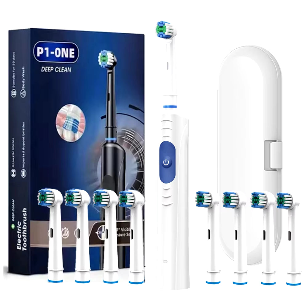 Electric Toothbrush Rotary Rechargeable with 8 Heads