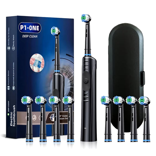 Electric Toothbrush Rotary Rechargeable with 8 Heads